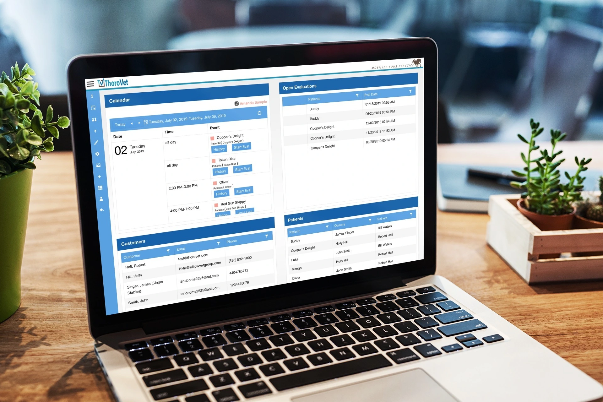 Computer displaying veterinary CRM and billing software designed to reduce billing errors and help equine practices get paid faster